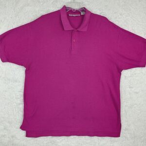 Vtg‎ Levi's Mens Shirt Polo Fuschia Pink Short Sleeve Embroidered 2 Button XL